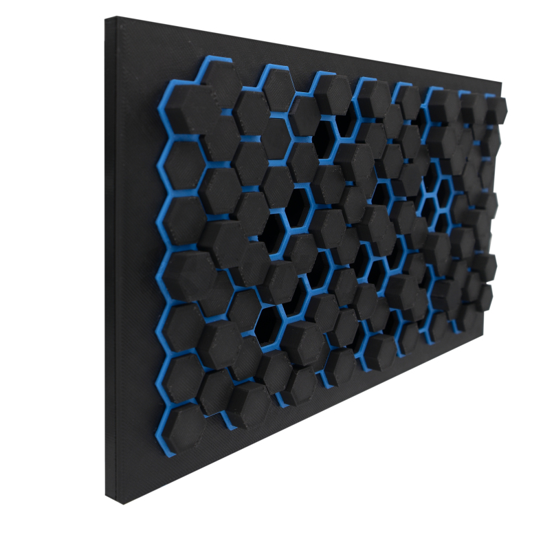 EXPORT (only for partners) - LUFTOMET Flat grid Hexagon black-blue - plastic - grid only