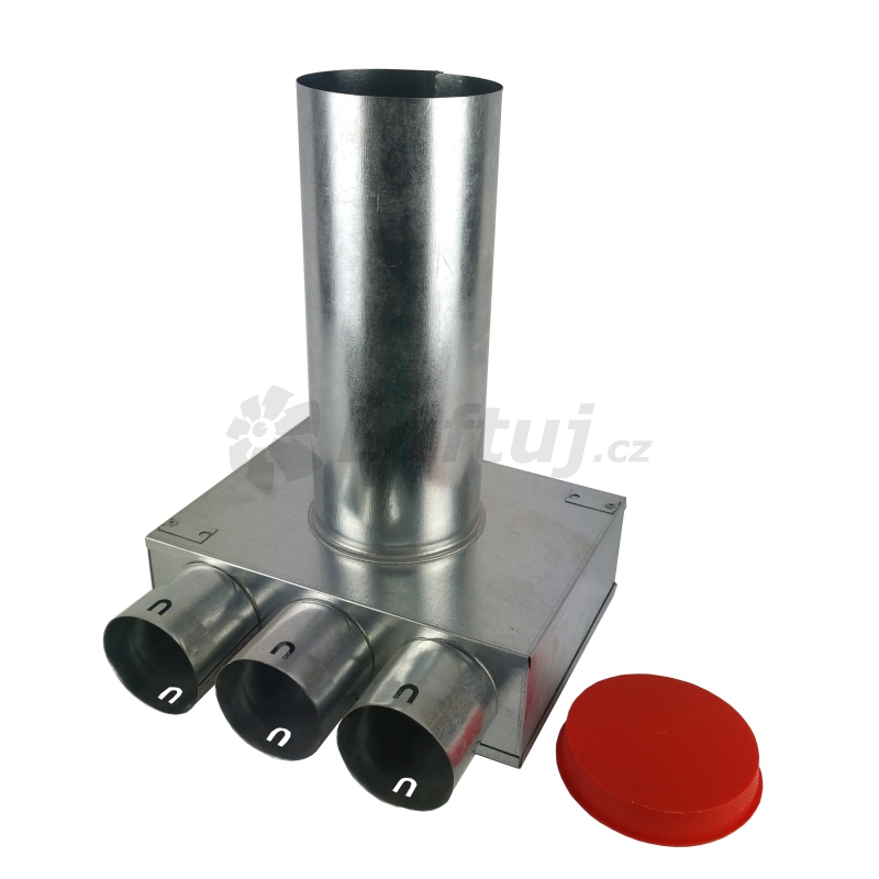 Air distributions - Stropní/stěnový box 3x75/125 mm pro ventil DN125 mm