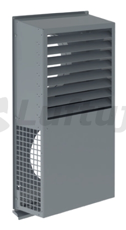 Grids and outlets - Vertikální srdužená fasádní mřížka EDF-VXY v šedé barvě - 125, 160, 200 mm