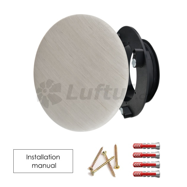 Grids and outlets - LUFTOMET Single-pack Sky air diffuser design plate concrete round standard natural mounting frame white