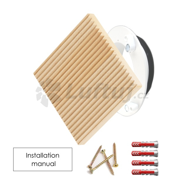 Grids and outlets - LUFTOMET Single-pack Sky air diffuser design plate wood square beech grooves mounting frame white