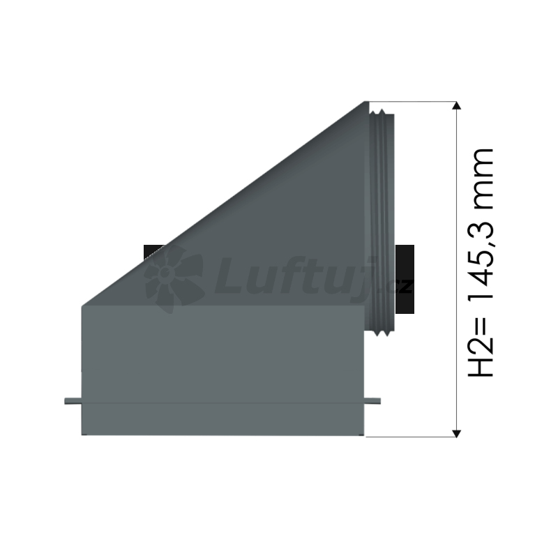 EXPORT (only for partners) - LUFTOMET Flat Vertical H2 high box with thread without neck