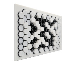 LUFTOMET Flat grid Hexagon white-black - plastic - grid only