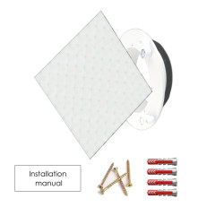LUFTOMET Singlepack Sky Air Diffuser, 3D glass square white, white mounting frame